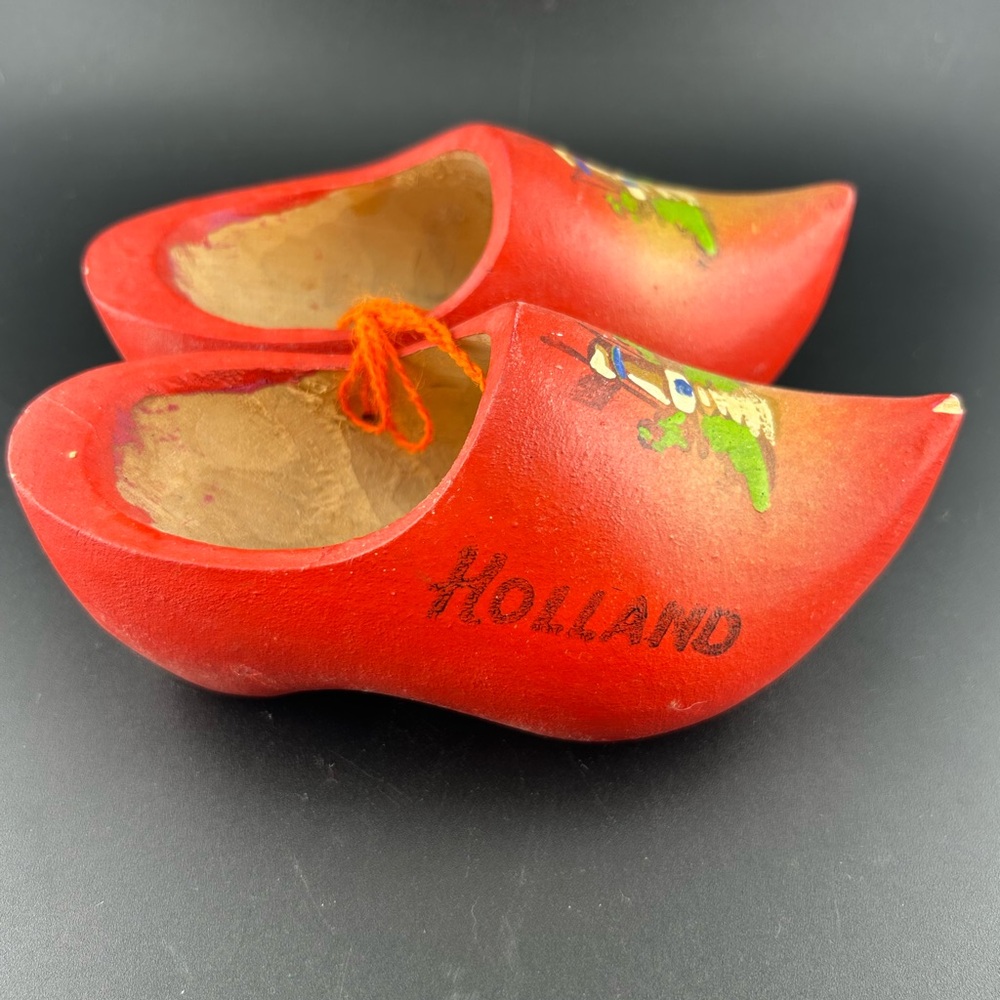 Vintage Dutch Wooden Clog Lot Hand Painted Souvenir Miniature Sabots,Home Decor - Picture 2 of 12